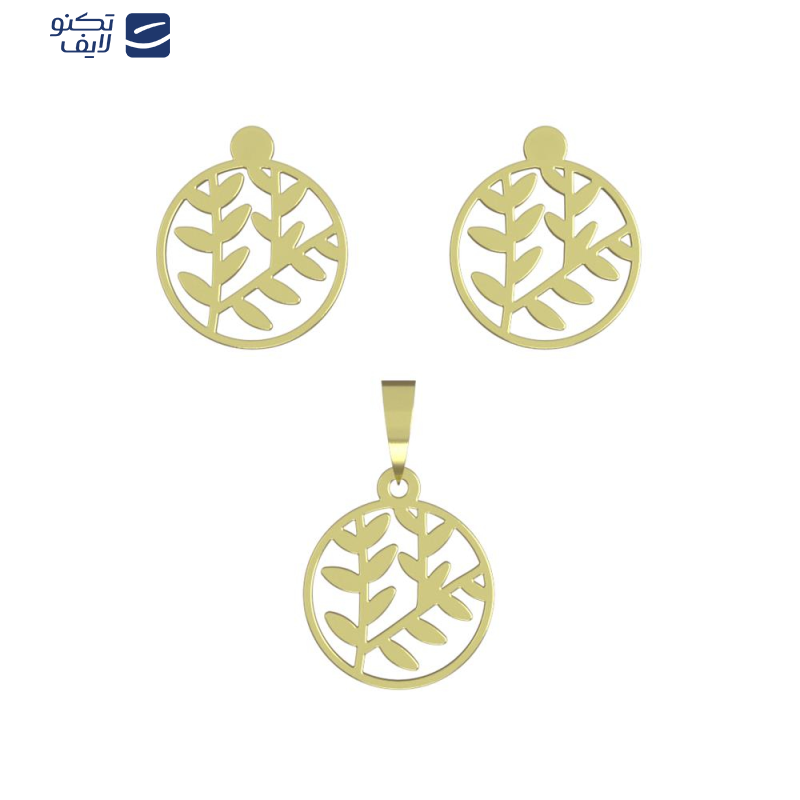 نیم ست طلا 18 عیار زنانه مدوپد مدل برگ کد NA14974