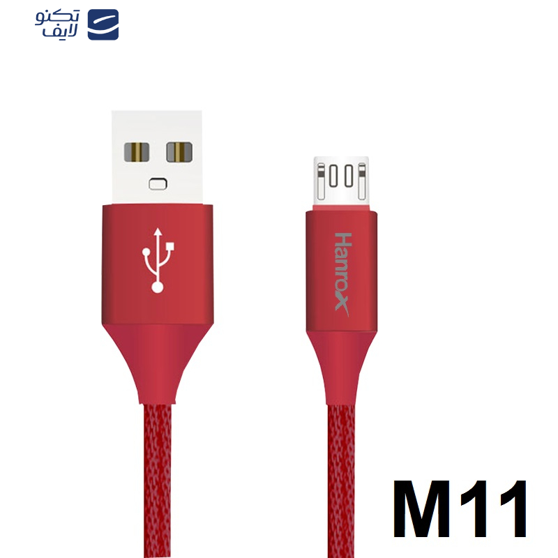 کابل تبدیل USB به microUSB هانروکس مدل M11 طول 1 متر