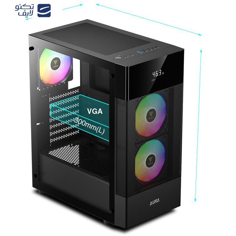 کیس کامپیوتر گیم دیاس مدل AURA GC5 ARGB کیس کامپیوتر گیم دیاس مدل AURA GC5 ARGB