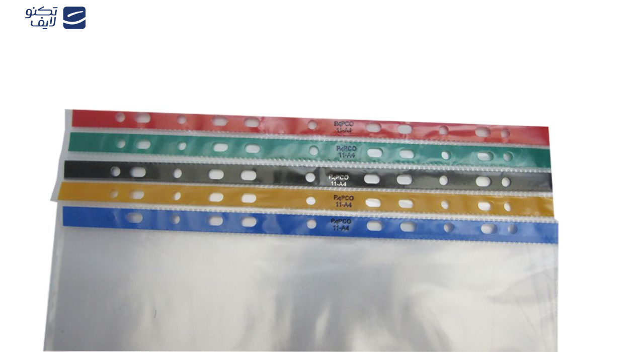 کاور A4 پاپکو مدل اندیکس رنگی بسته 100 عددی