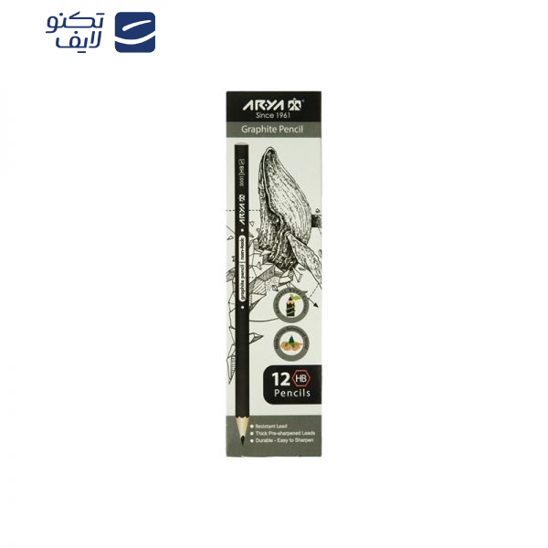 مداد مشکی آریا مدل 3001 بسته 12 عددی مداد مشکی آریا مدل 3001 بسته 12 عددی