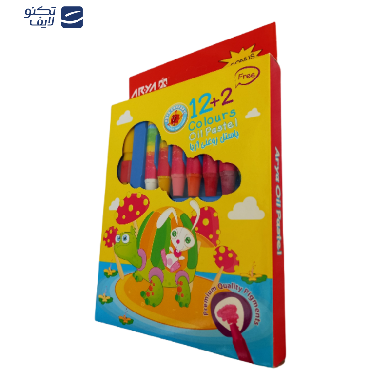مداد شمعی 12 رنگ آریا مدل Aa
