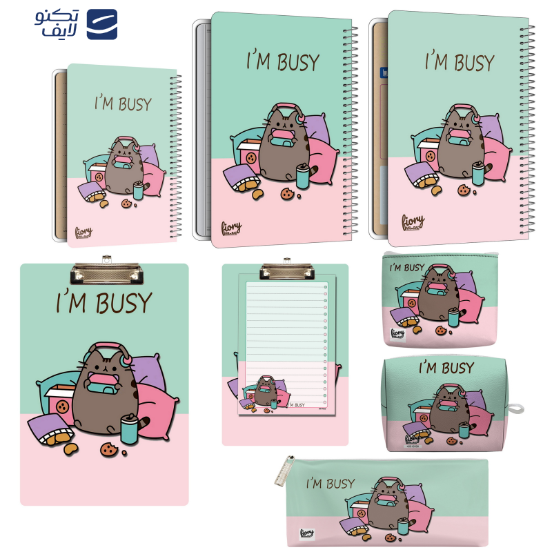 بسته لوازم التحریر مستر راد مدل گربه کیوت طرح فانتزی کد fiory 2448  مجموعه 9 عددی