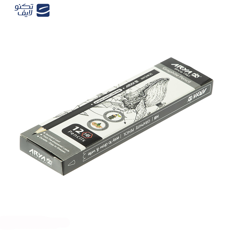 مداد مشکی آریا مدل 3001 بسته 24 عددی