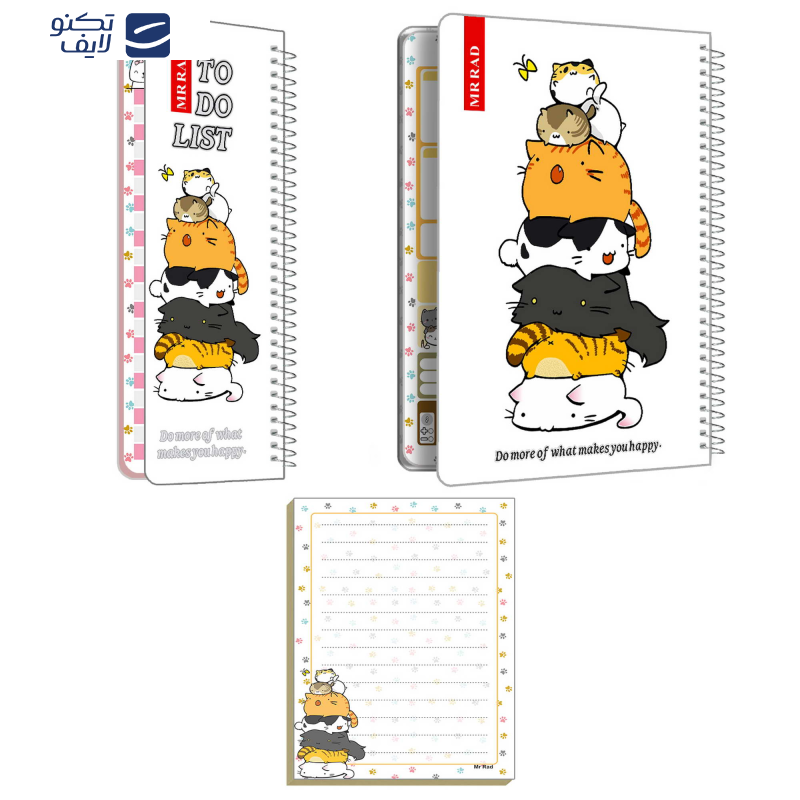 دفتر برنامه ریزی مستر راد مدل پلنر گربه فانتزی کد cat kawaii 1542 مجموعه 2 عددی به همراه کاغذ یادداشت 