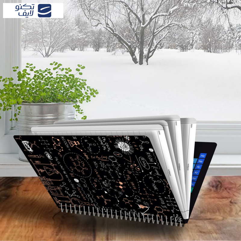 دفتر مشق 100 برگ مستر راد مدل شیمی طرح نوبل کد fiory 2063