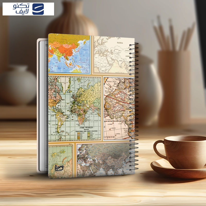  دفتر مشق 100 برگ مستر راد مدل نقشه جهان طرح world map کد fiory 2415