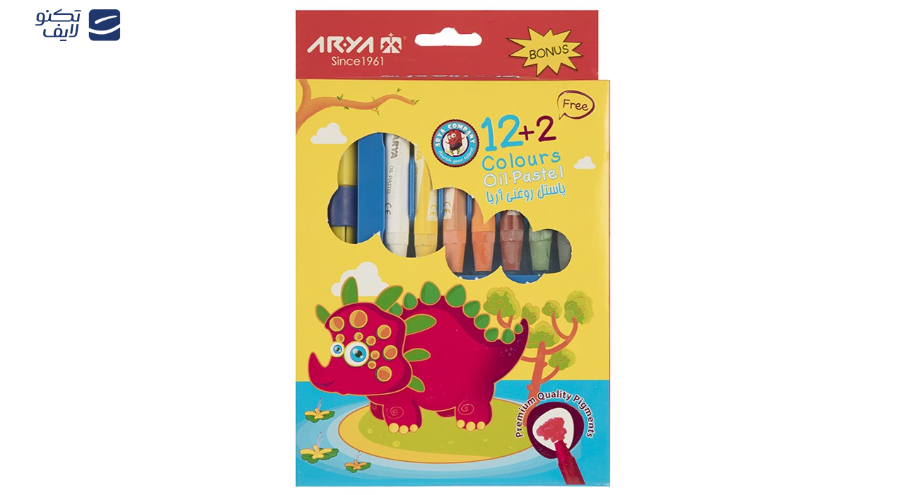 پاستل روغنی 2+12 رنگ آریا کد 2027
