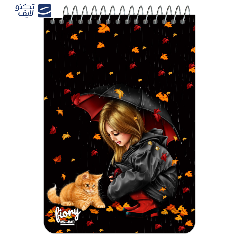 دفترچه یادداشت مسترراد طرح دختر پاییز و گربه مدل فانتزی کد fiory 1756