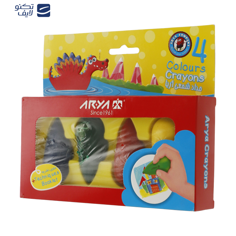 مداد شمعی 4 رنگ آریا مدل 2050