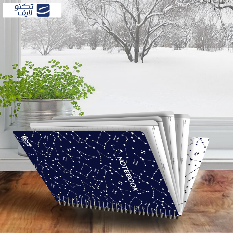 دفتر مشق 100 برگ مستر راد مدل کهکشانی طرح کیهان کد fiory 2065 