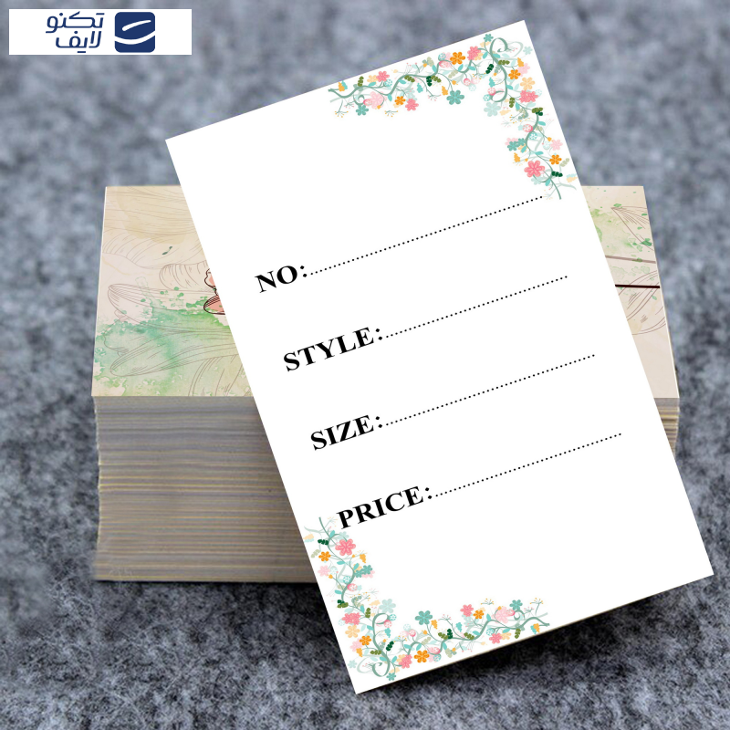 اتیکت لباس مستر راد طرح گل کد fiory 2171 بسته 100 عددی