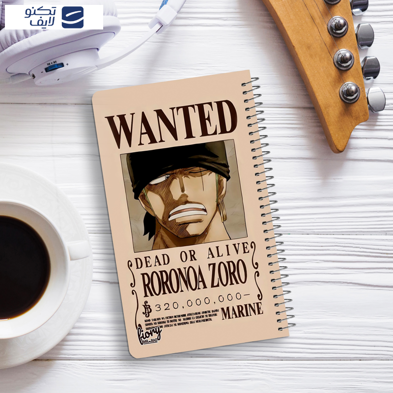 دفترچه یادداشت مستر راد مدل cheeck box طرح انیمه وان پیس کد ZORO 2218