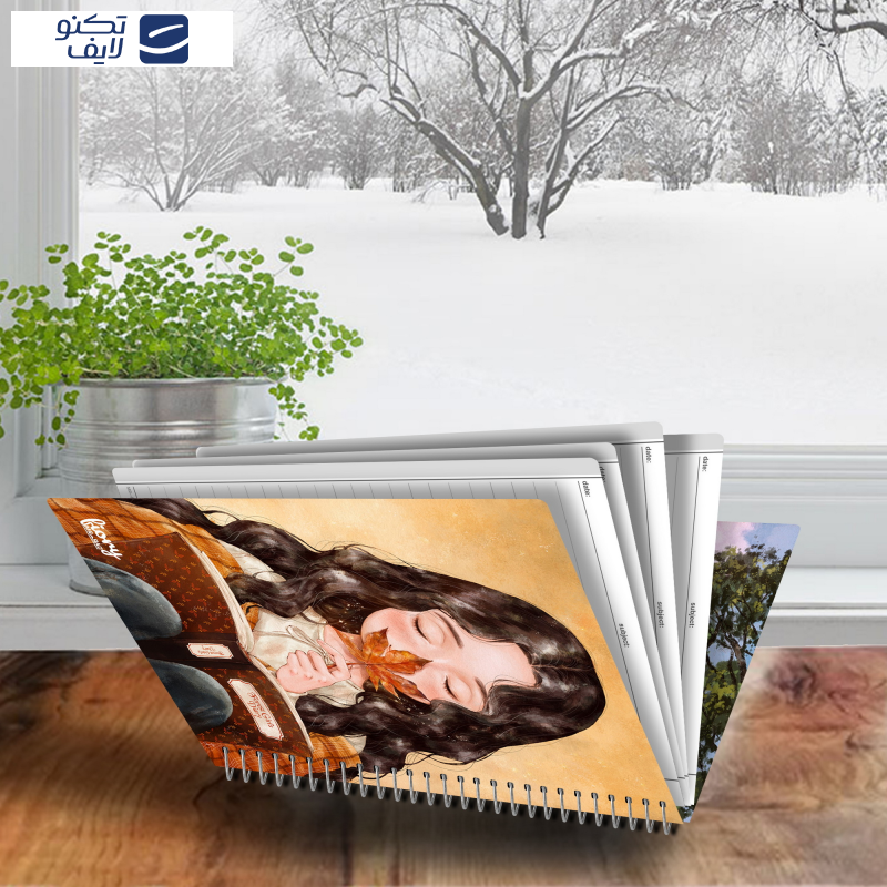  دفتر مشق 100 برگ مستر راد مدل دختر جنگل طرح پاییز کد Galaxy 2422