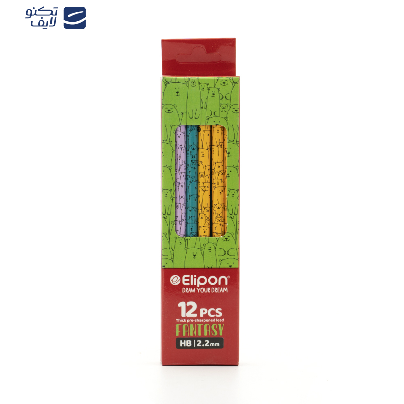 مداد مشکی الیپون طرح BOBO کد 8101712 بسته 12 عددی