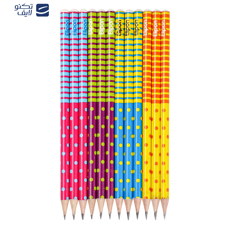 مداد مشکی الیپون مدل فانتزی گرد کد 8101612 بسته 12 عددی مداد مشکی الیپون مدل فانتزی گرد کد 8101612 بسته 12 عددی