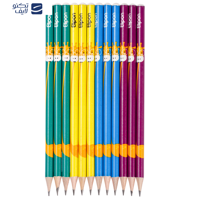 مداد مشکی الیپون مدل فانتزی گرد کد 8101212 بسته 12 عددی مداد مشکی الیپون مدل فانتزی گرد کد 8101212 بسته 12 عددی