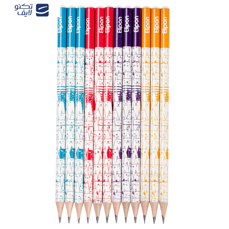 مداد مشکی الیپون مدل فانتزی گرد کد 8101112 بسته 12 عددی مداد مشکی الیپون مدل فانتزی گرد کد 8101112 بسته 12 عددی