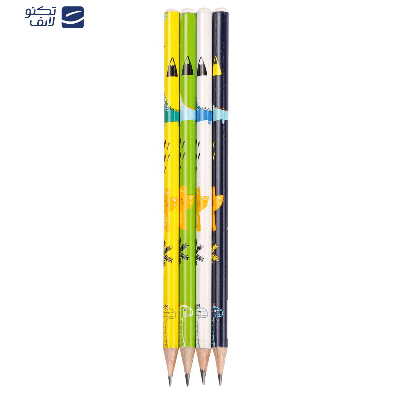 مداد مشکی الیپون مدل فانتزی گرد کد 8101340 بسته 4 عددی 