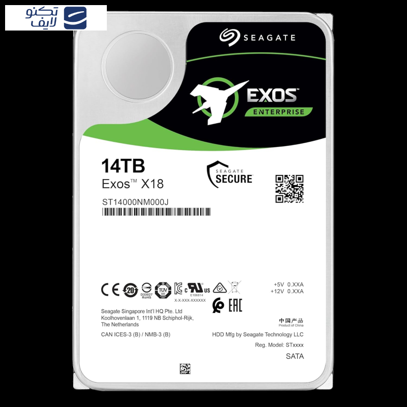 هارد دیسک اینترنال سیگیت مدل Exos ST14000NM000J ظرفیت 14 ترابایت