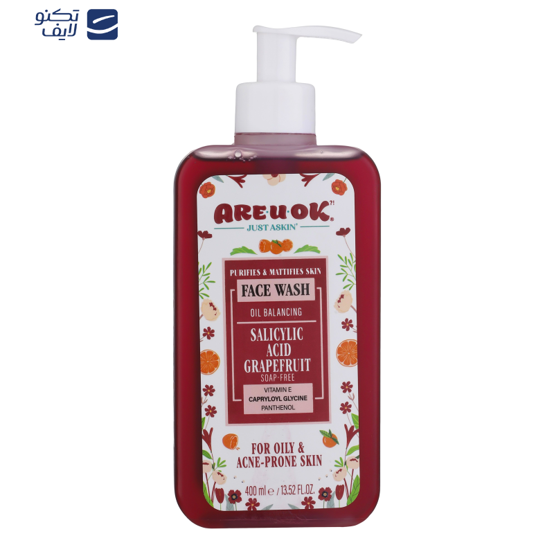 ژل شست‌وشوی صورت آریو اکی مدل تنظیم کننده چربی مناسب پوست‌های چرب و آکنه دار حجم 400 میلی‌لیتر