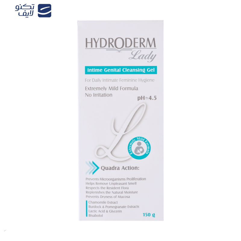 ژل بهداشتی بانوان هیدرودرم سری Quadra Action حجم 150 میلی لیتر