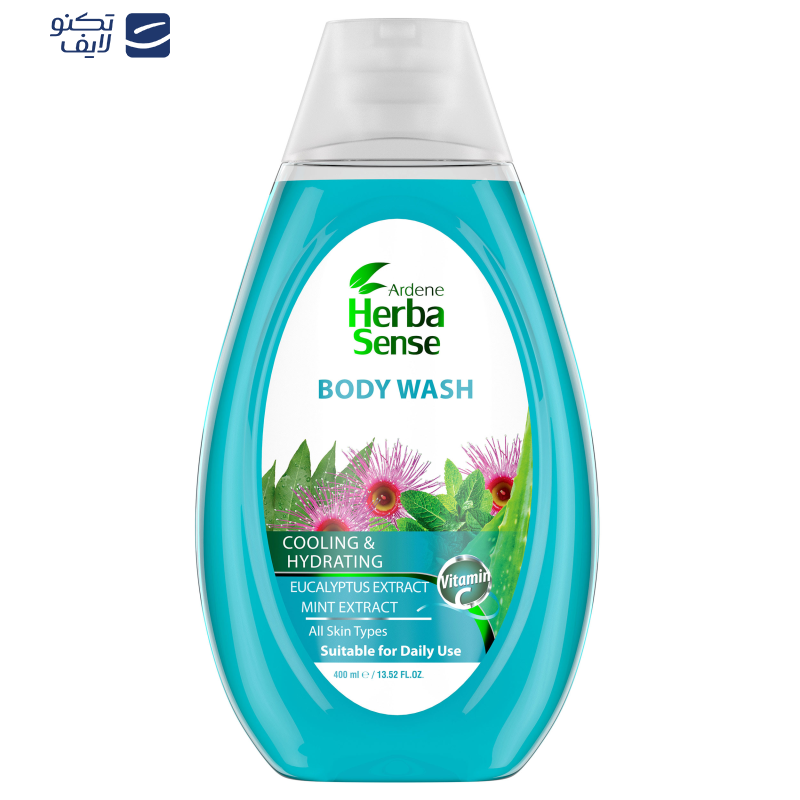 شامپو بدن آردن هرباسنس مدل Cooling And Hydrating مناسب انواع پوست حجم 400 میلی لیتر