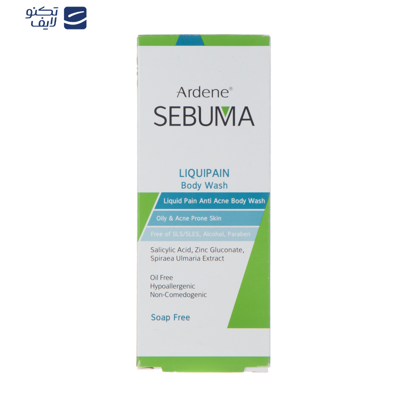 مایع شوینده غیر صابونی بدن آردن سبوما مدل Liquipain مناسب پوست های چرب حجم 250 میلی لیتر