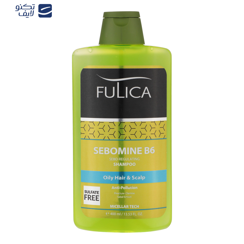 شامپو مو فولیکا مدل SEBOMINE B6 مناسب موهای چرب حجم 400 میلی‌لیتر