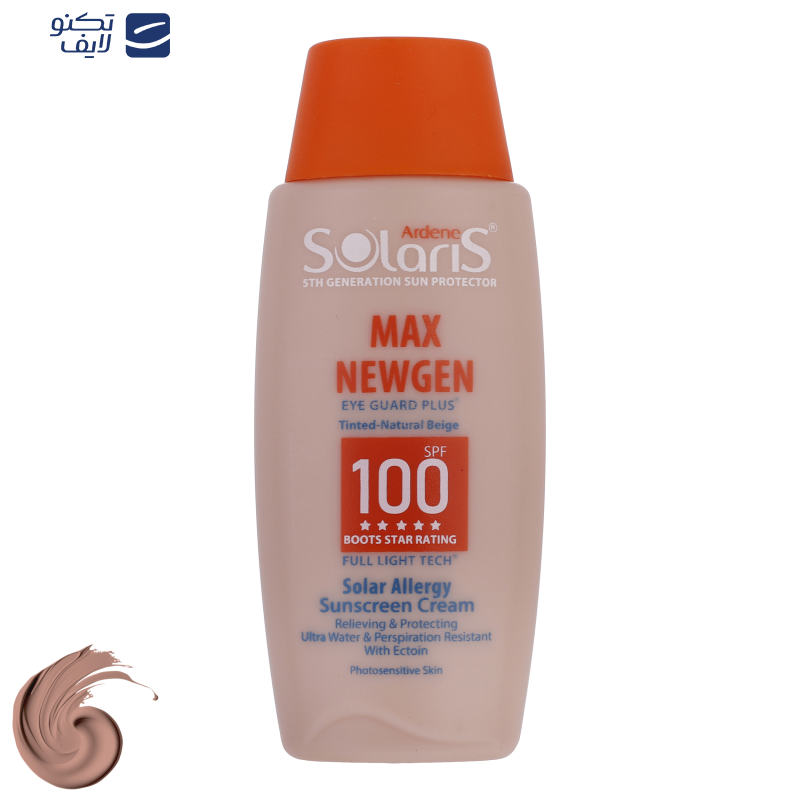 کرم ضدآفتاب رنگی آردن سولاریس SPF100 مدل Max Newgen، مناسب پوست‌های حساس، حجم 100 میلی‌لیتر