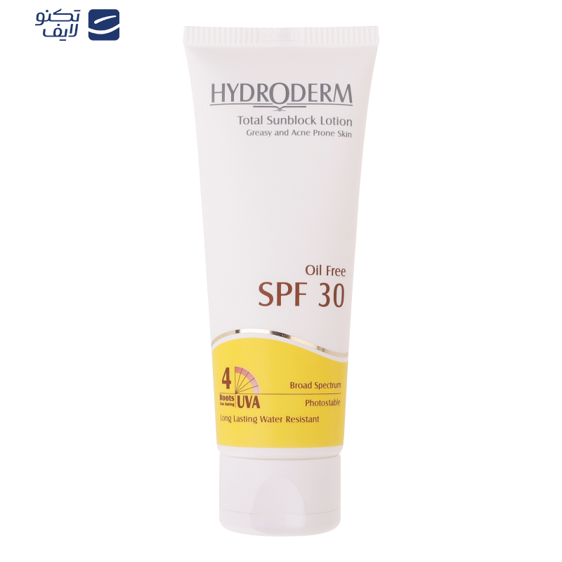 لوسیون ضدآفتاب هیدرودرم سری فاقد چربی SPF30، حجم 75 میلی‌لیتر