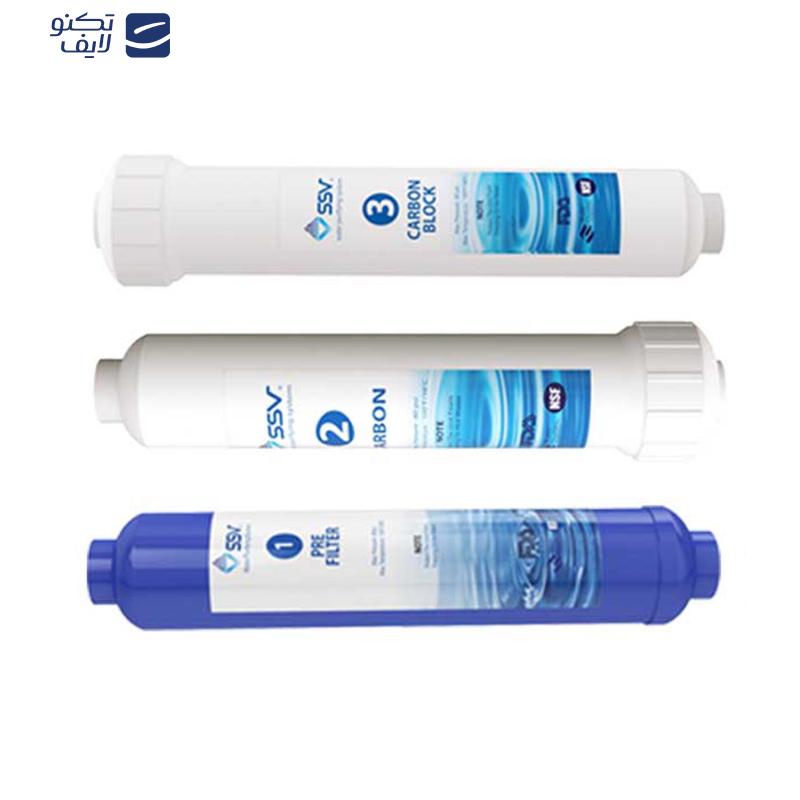 فیلتر دستگاه تصفیه کننده آب اس اس وی مدل inline مجموعه 3 عددی