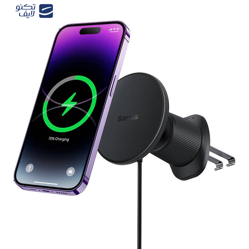 پایه نگهدارنده و شارژر بی سیم گوشی موبایل بیسوس مدل CW01 Magnetic Wireless