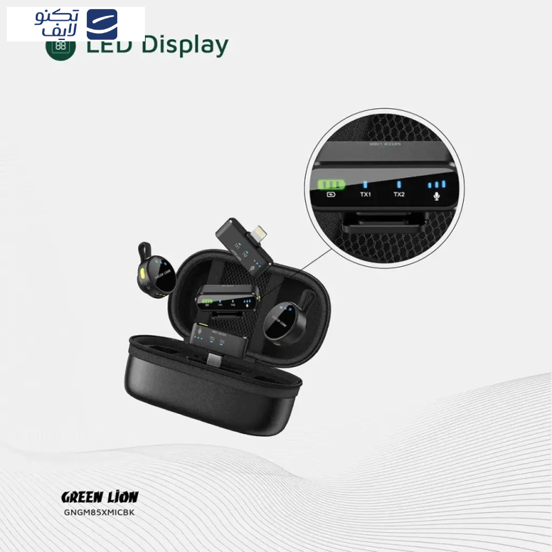 ست میکروفن بی سیم گرین لاین مدل GM-85X با درگاه‌های اتصال USB C