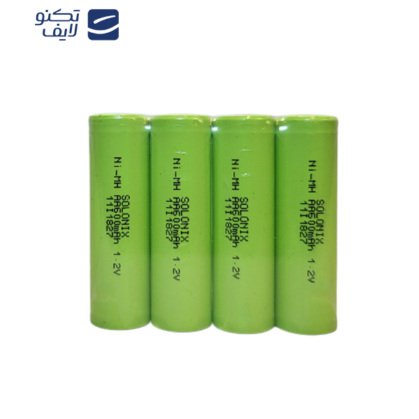 باتری قلمی قابل شارژ سولونیکس مدل  صنعتی 600mAh سرتخت بسته 4 عددی 