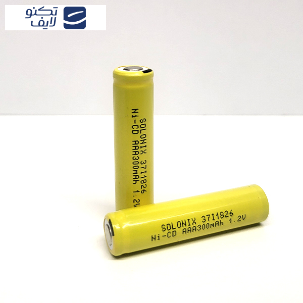 باتری نیم قلمی قابل شارژ سولونیکس مدل صنعتی Ni-Cd سرتخت مجموعه 2 عدد