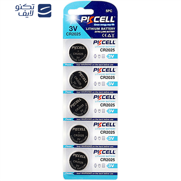 باتری سکه ای پی‌کی سل مدل CR2025 3V Lithium Manganese بسته 20 عددی