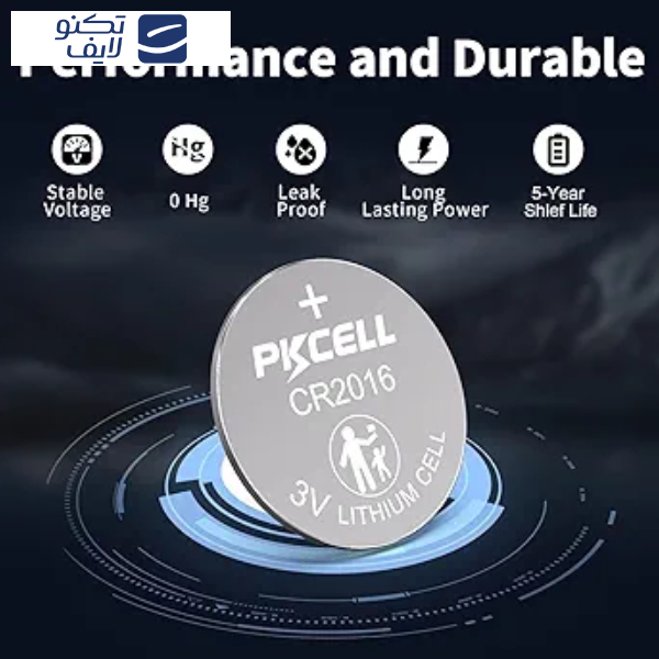 باتری سکه ای پی‌کی سل مدل  CR 2016 بسته 6 عددی