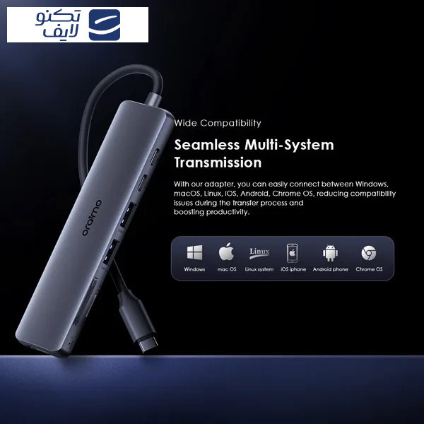 هاب 7 پورت USB-C اورایمو مدل PowerTrans