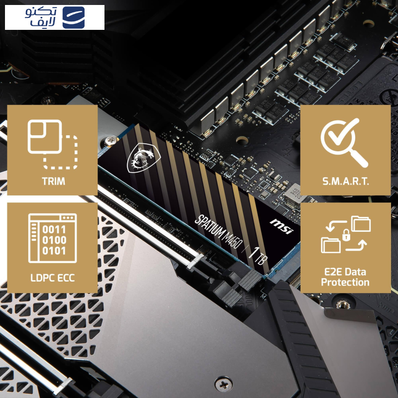 اس اس دی اینترنال PCIe Gen4 x4 ام اس آی مدل SPATIUM M450 ظرفیت 500 گیگابایت