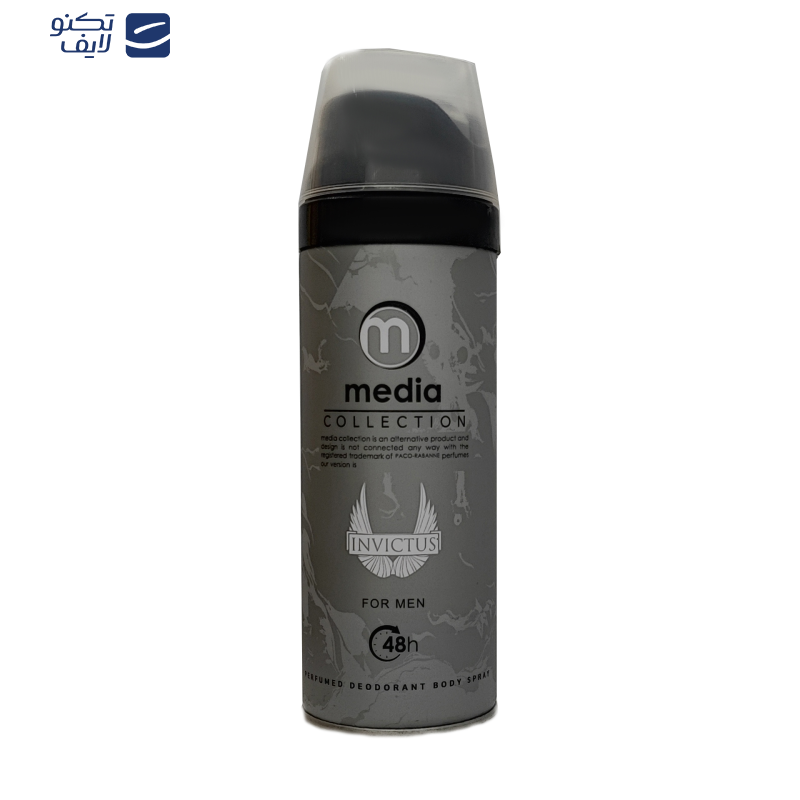 اسپری خوشبو کننده بدن مردانه مدیا مدل Invictus حجم 200 میلی لیتر اسپری خوشبو کننده بدن مردانه مدیا مدل Invictus حجم 200 میلی لیتر