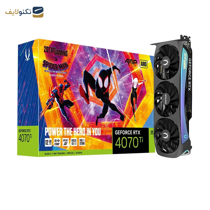 کارت گرافیک زوتک مدل  GeForce RTX 4070 TI AMP AIRO SPIDER-MAN 12GB