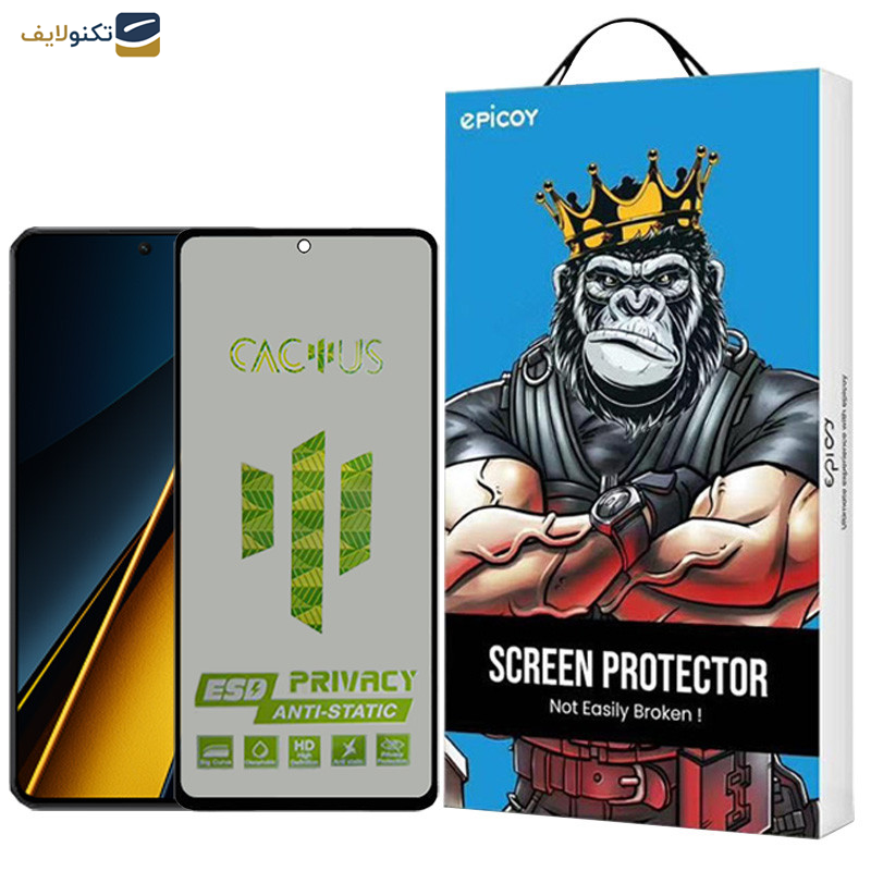 محافظ صفحه نمایش حریم شخصی اپیکوی مدل Cactus-ESD-Privacy مناسب برای گوشی موبایل شیائومی  Poco X6 Pro/X6/M6 Pro 4G