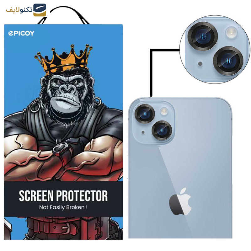 محافظ لنز دوربین اپیکوی مدل HD-ColorLenz مناسب برای گوشی موبایل اپل Iphone 15  / 15 Plus