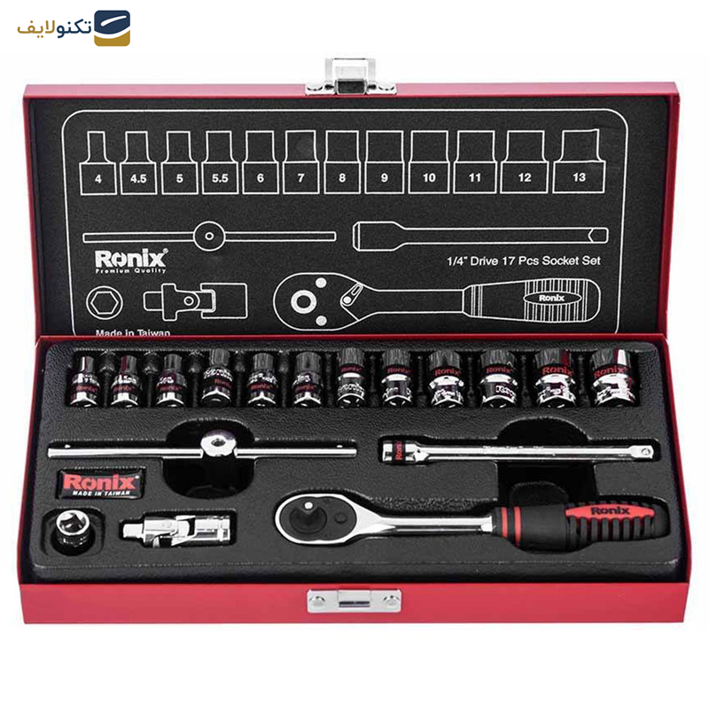 مجموعه 17 عددی آچار و سری بکس رونیکس مدل RH-2617