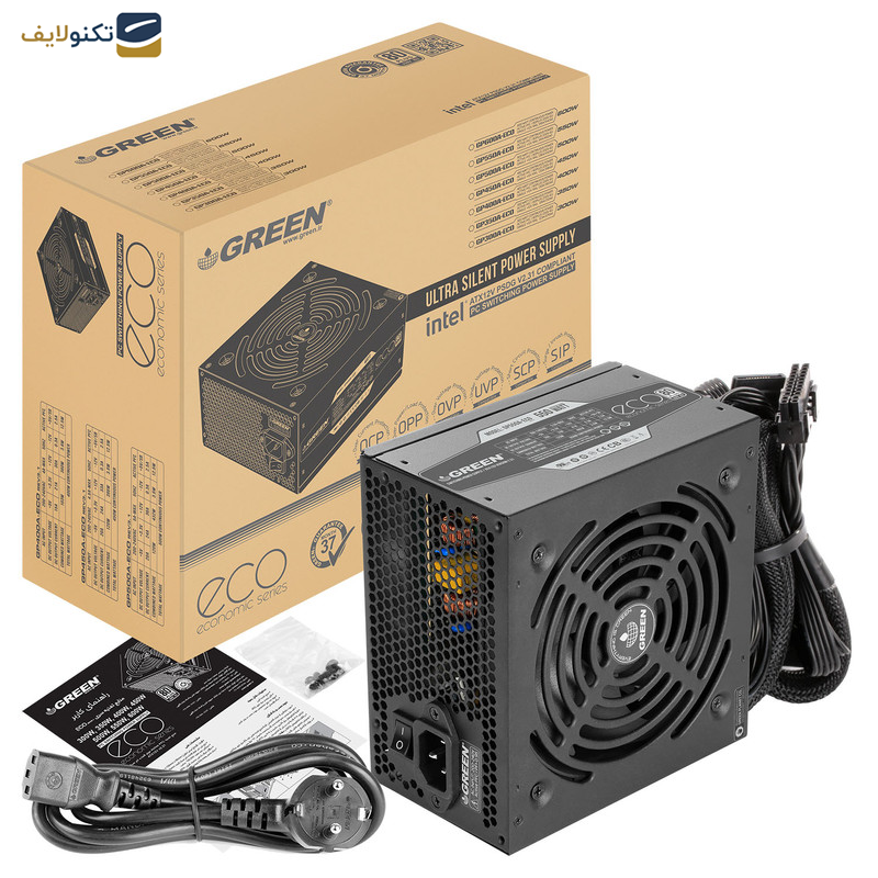 منبع تغذیه کامپیوتر گرین مدل GP550A-ECO Rev3.1