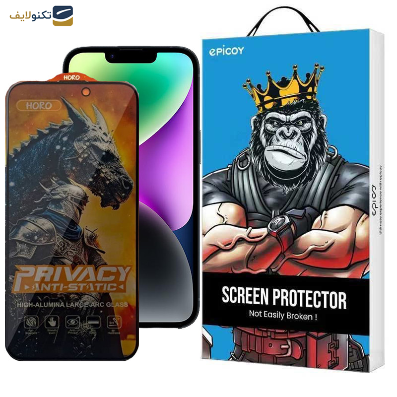 محافظ صفحه نمایش حریم شخصی اپیکوی مدل Knight Privacy مناسب برای گوشی موبایل اپل iPhone 13/ 13 Pro/ 14