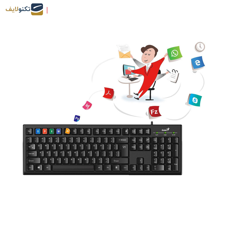 کیبورد جنیوس مدل Smart KB-100 همراه با حروف فارسی کیبورد جنیوس مدل Smart KB-100 همراه با حروف فارسی