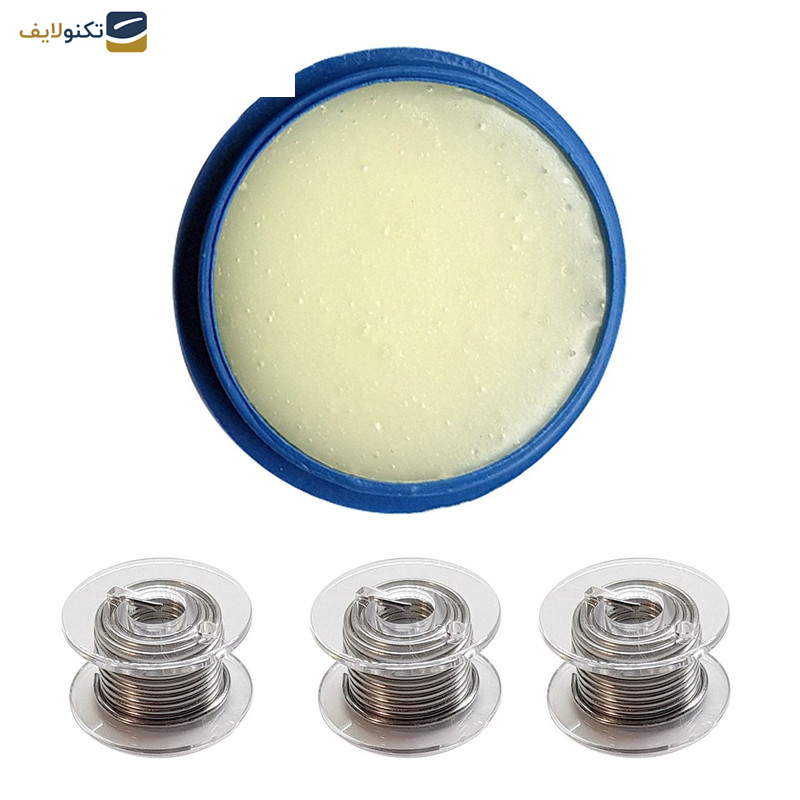 سیم لحیم مدل SL-110 بسته سه عددی به همراه روغن لحیم