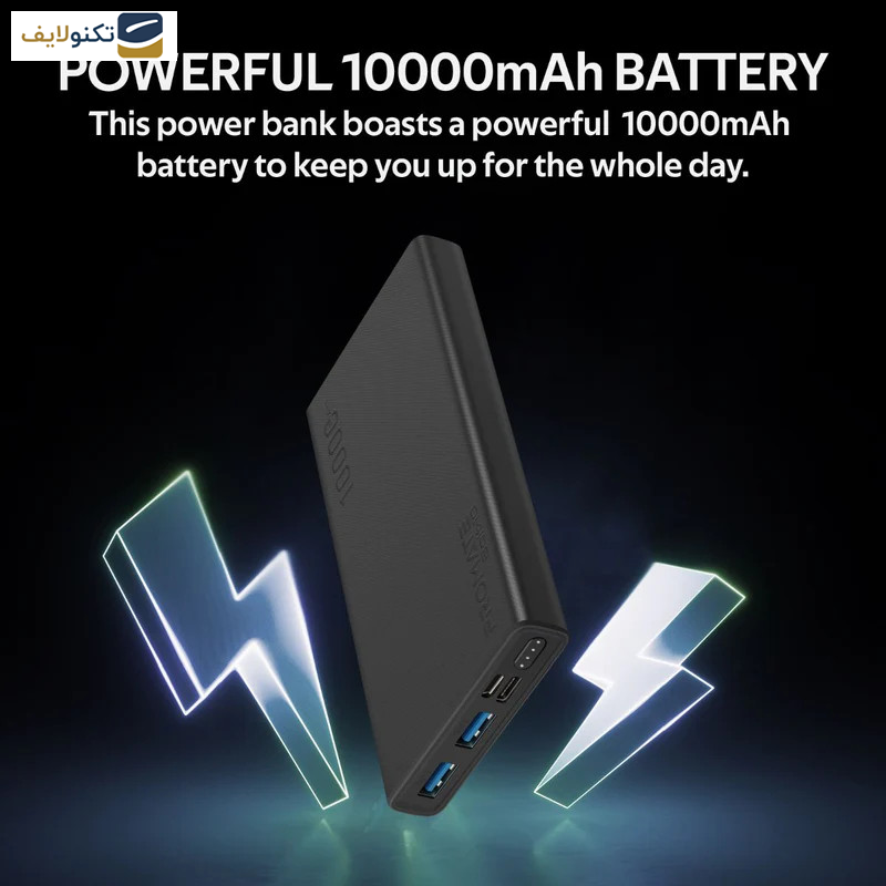 پاوربانک پرومیت مدل BOLT-10.BLACK ظرفیت 10000 میلی آمپر ساعت